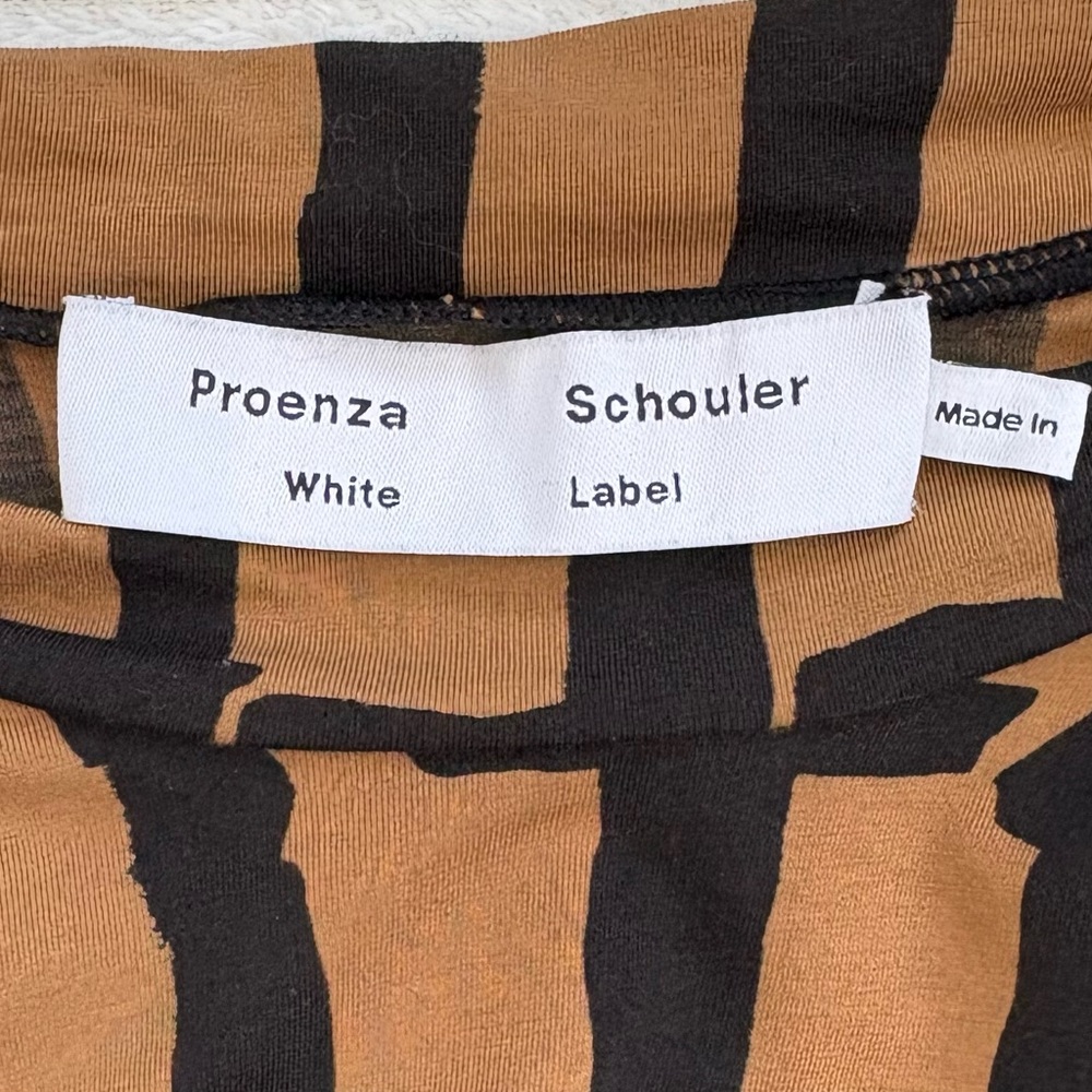 PROENZA SCHOULER White Label Grid Print Ruched Midi Dress Small - Picture 6 of 11